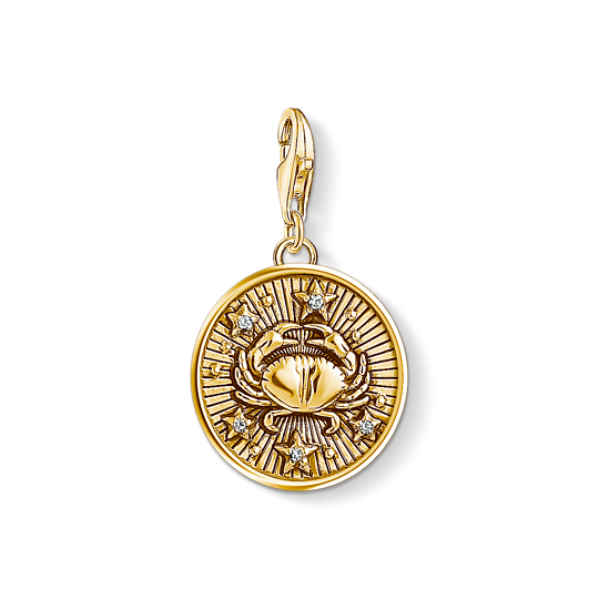 Thomas, Sabo, Anhänger, Charm-Club, Sternzeichen, Krebs, 925, Sterling, Silber, Vergoldet, Gelbgold, Zirkonia, 1655-414-39, Zubehor, Gold, Anhänger