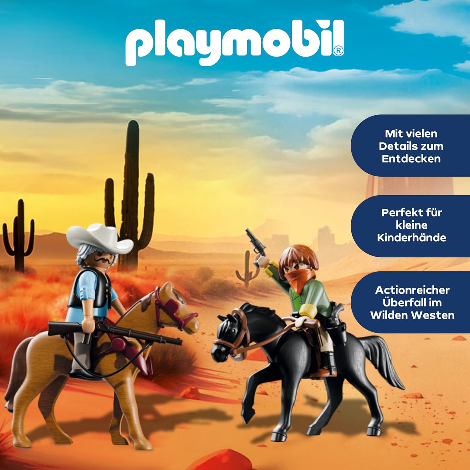 PLAYMOBIL 71862 Postkutschenüberfall im Wilden Westen Western-Abenteuer mit Kutsche und Figuren
