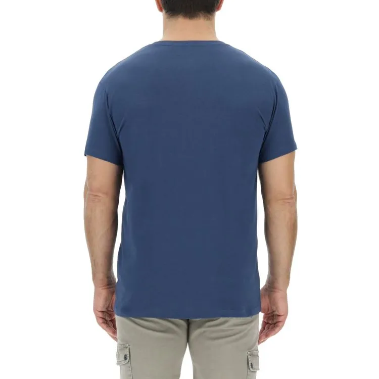 JEEP Herren T-Shirt O103354BL - Dunkelblau mit großem Logo-Print