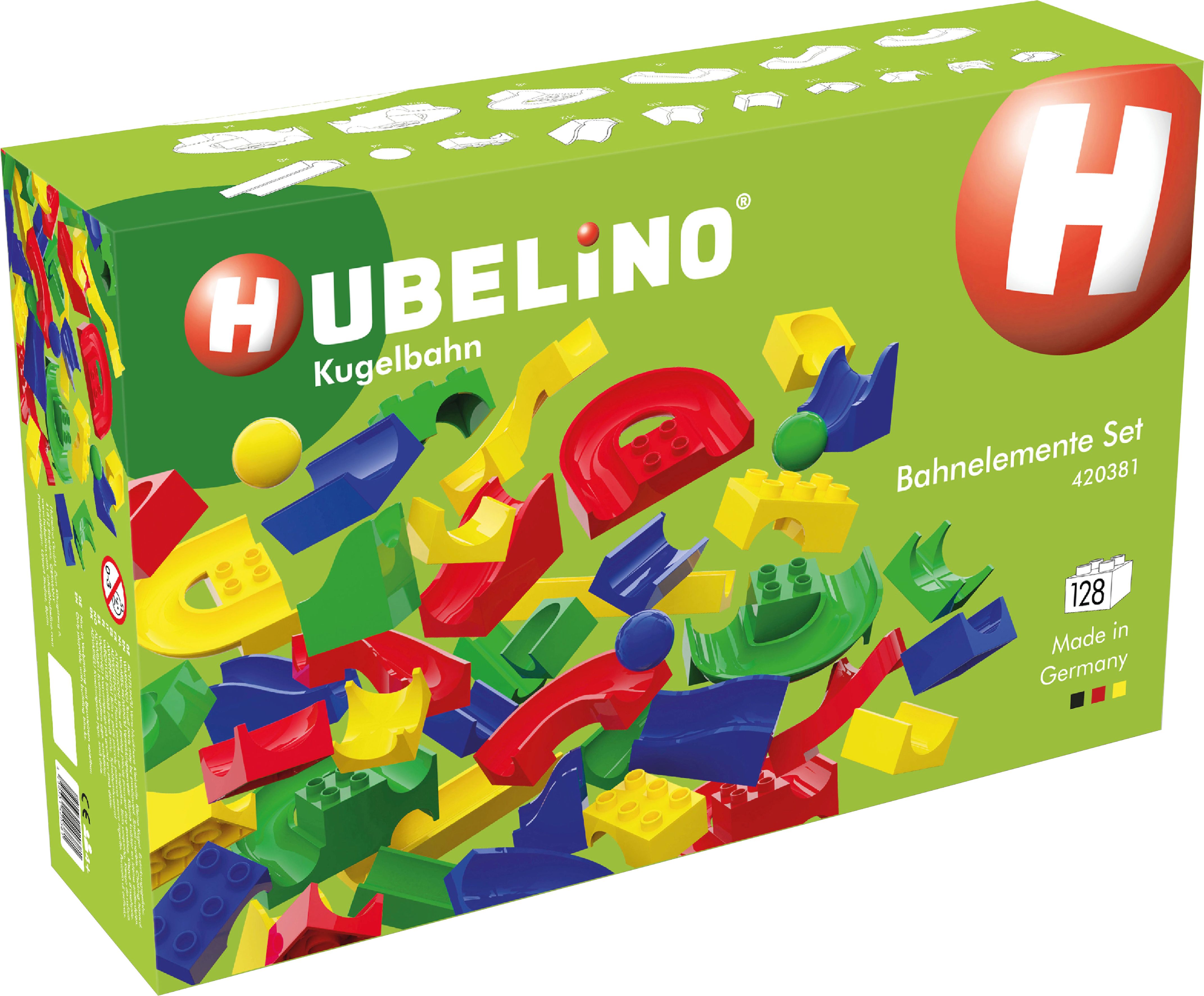HUBELINO Kugelbahn 128-teiliges Bahnelemente Set