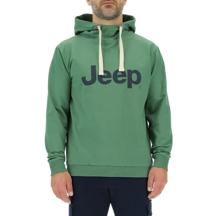 JEEP Herren Kapuzenpullover O102716GN - Dunkelgrüner Hoodie mit großem Jeep-Logo