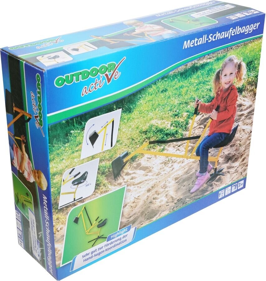 Outdoor active Metall Schaufelbagger, gelb und schwarz Kind, Weiblich, Mädchen, Person, Handschuh