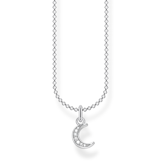 Thomas, Sabo, Kette, Mond, Pave, Silber, Länge, 45, Cm, Ke2050-051-14, Zubehor, Schmuck, Halskette, Diamant, Edelstein