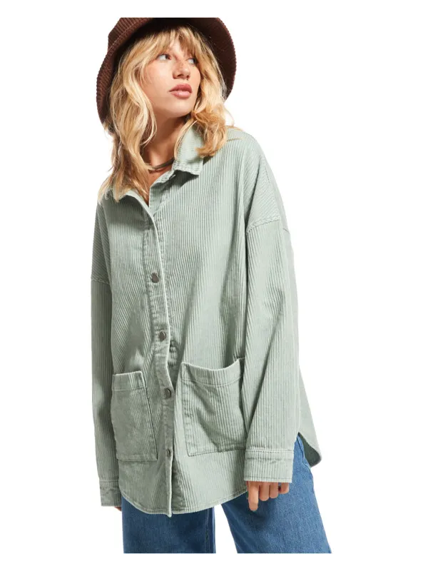 ROXY Kick Back Washed - Langärmliges Kord-Hemd für Frauen GR. L
