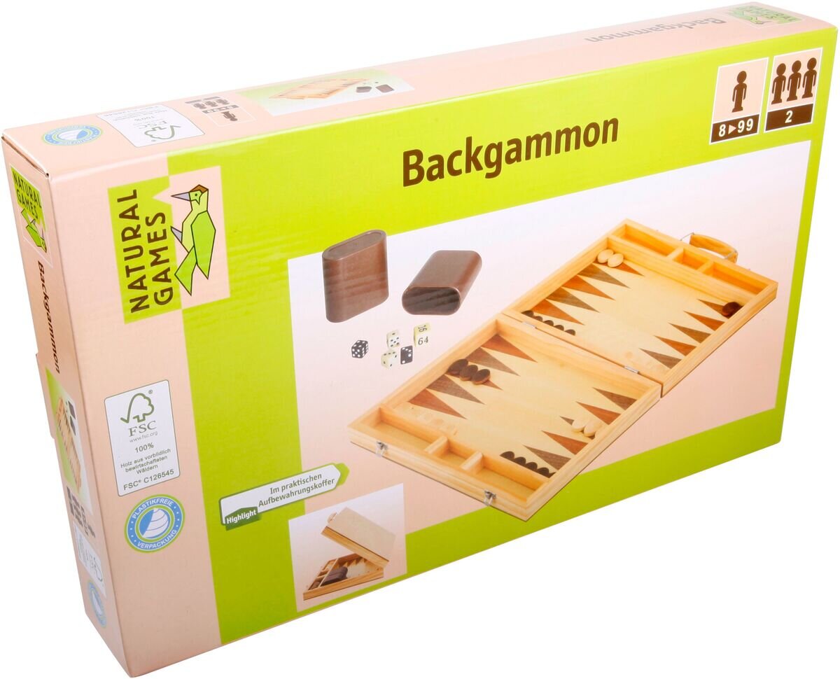 Natural Games Backgammon 38 x 22 x 5 cm Kiste