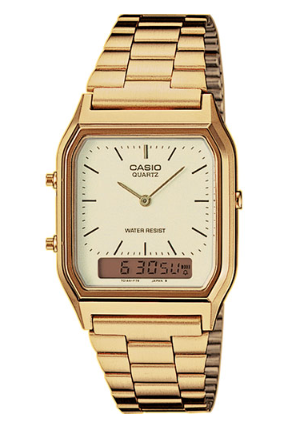 CASIO_Collection_AQ-230GA-9DMQYES_Herren_Basis_Gold_Uhr, Armbanduhr, Arm, Körperteil, Person, Elektronik