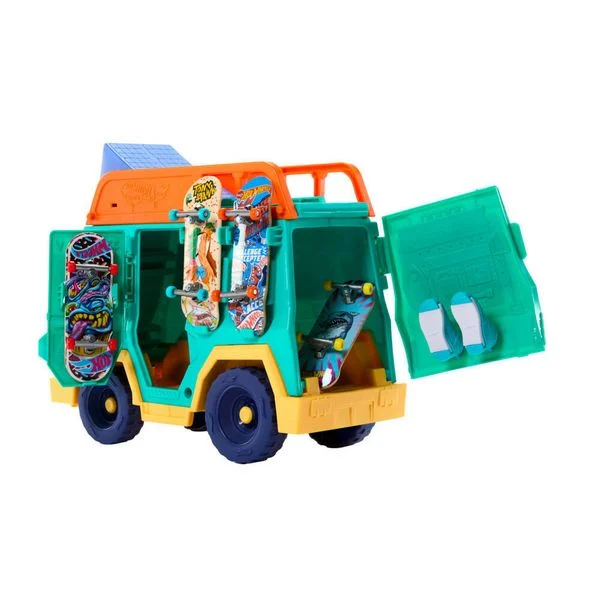 Hot Wheels Skate Tony Hawk Skatervan-Spielset mit exklusivem Fingerboard und abnehmbaren Skateschuhen