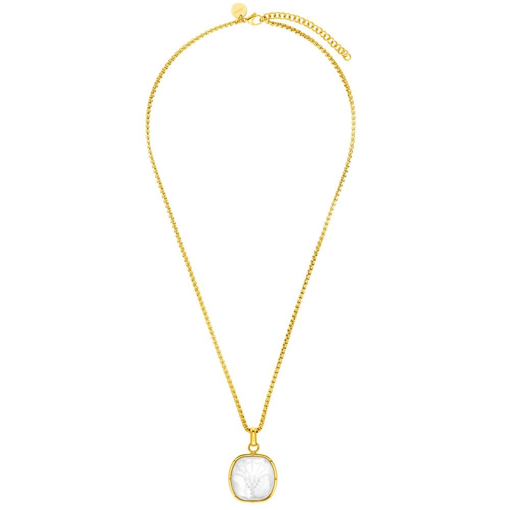 JOOP!, Halskette, Damen, aus, Edelstahl,, Venezianerkette, mit, Perlmutt-Anhänger, und, Kornblumen-Design,, 50+5, cm JOOP! Halskette Damen aus Edelstahl, Venezianerkette mit Perlmutt-Anhänger und Kornblumen-Design, 50+5 cm