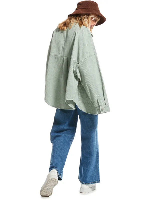 ROXY Kick Back Washed - Langärmliges Kord-Hemd für Frauen GR. L