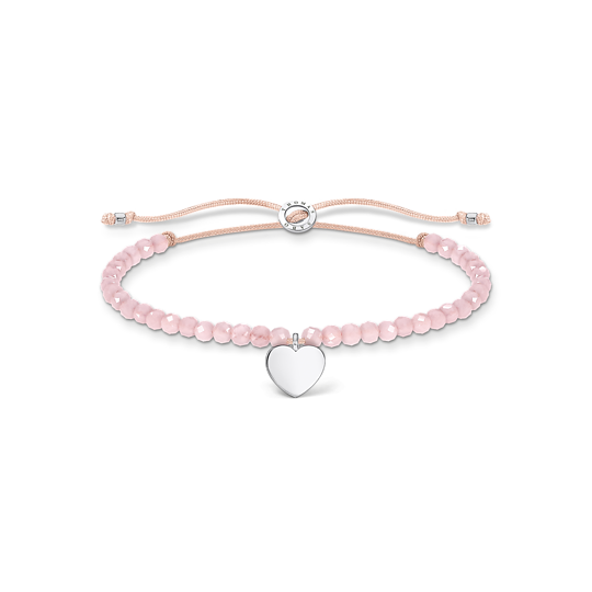 Thomas, Sabo, Armband, Charm-Club, Rosa, Perlen, Mit, Herz, Länge, 20, Cm, A1985-813-9, Zubehor, Armreif, Schmuck