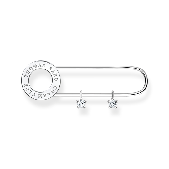 Thomas, Sabo, Brosche, Weiße, Steine, Silber, Rauchrohr