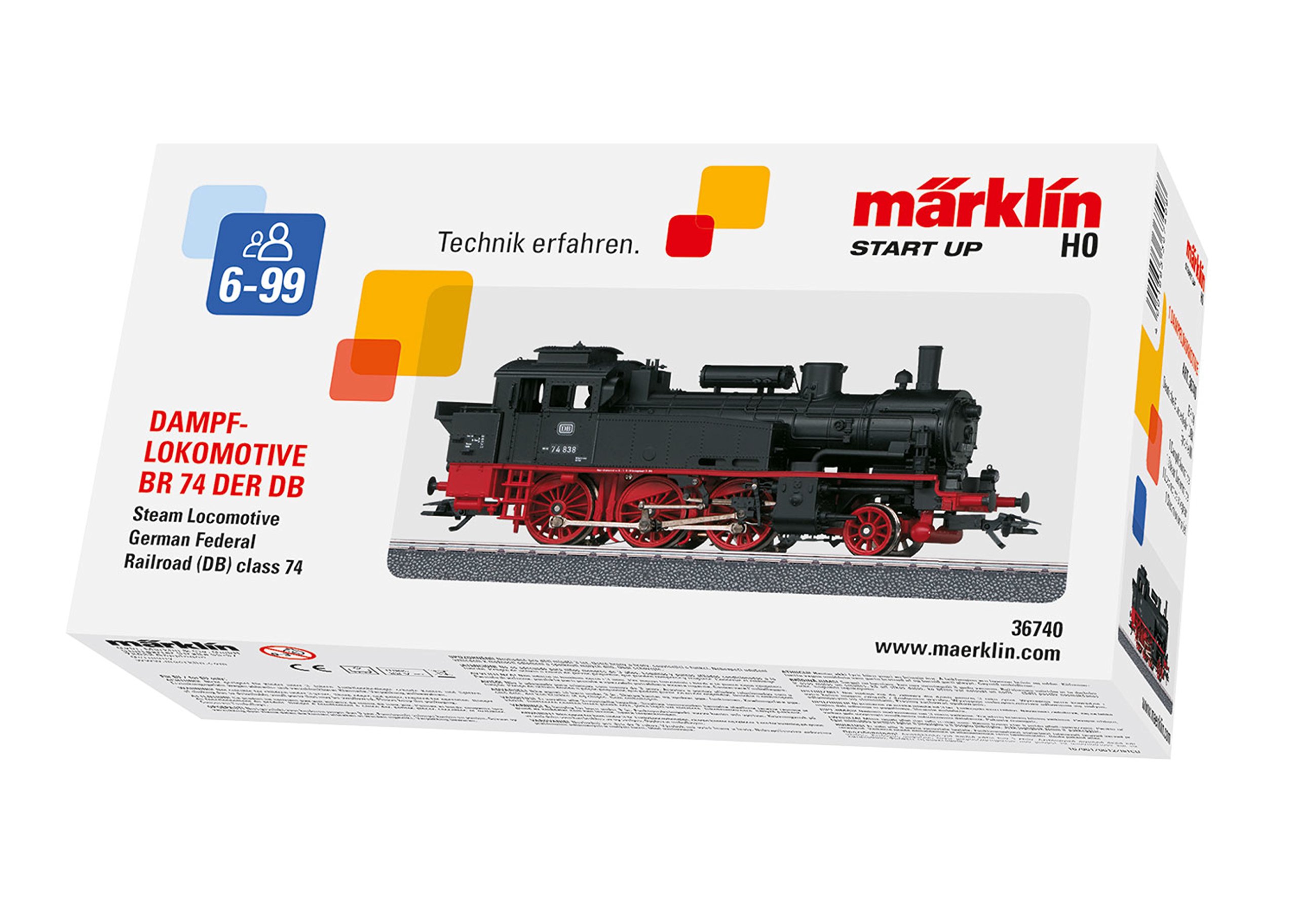 Märklin 36740 Dampflok BR74 MFX-Digitalmodell Epoche III der DB Märklin, 36740, Dampflok, BR74, MFX-Digitalmodell, Epoche, III, der, DB