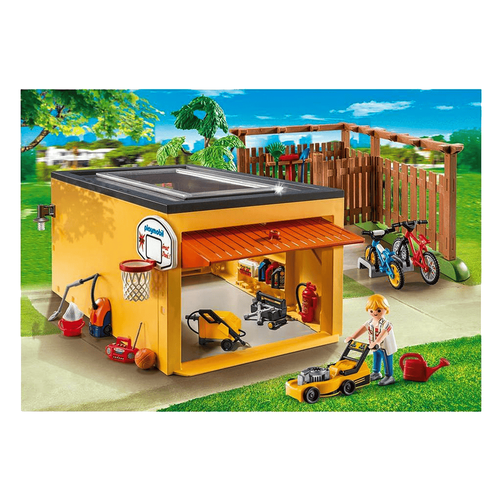 PLAYMOBIL 9368 Garage mit Fahrradstellplatz Exklusivset Gras, Rasen, Spielbereich, Spielbereich im Freien, Draußen