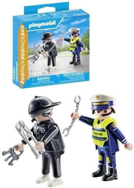 PLAYMOBIL 71804 DuoPack: Polizist und Einbrecher mit Zubehör Schutzhelm, Figur, Leute, Person, Kostüm