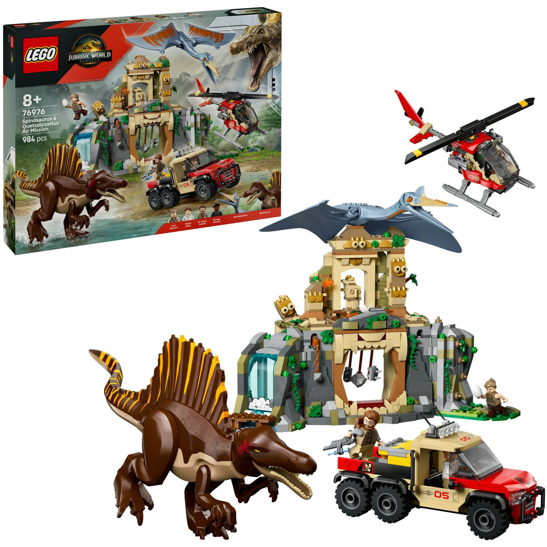 LEGO Jurassic World Spinosaurier Quetzalcoatlus: Hubschrauber-Einsatz 76976