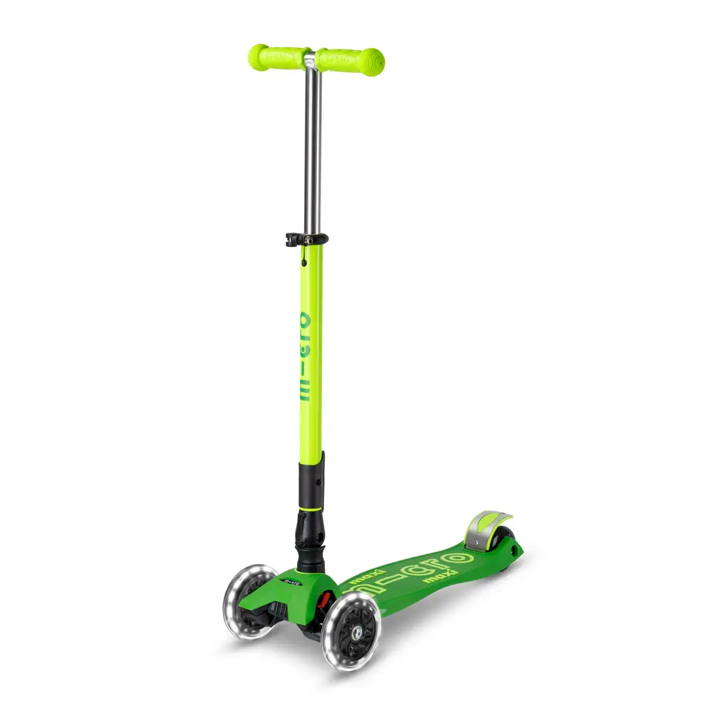 micro mobility maxi micro deluxe foldable neon LED parrot green