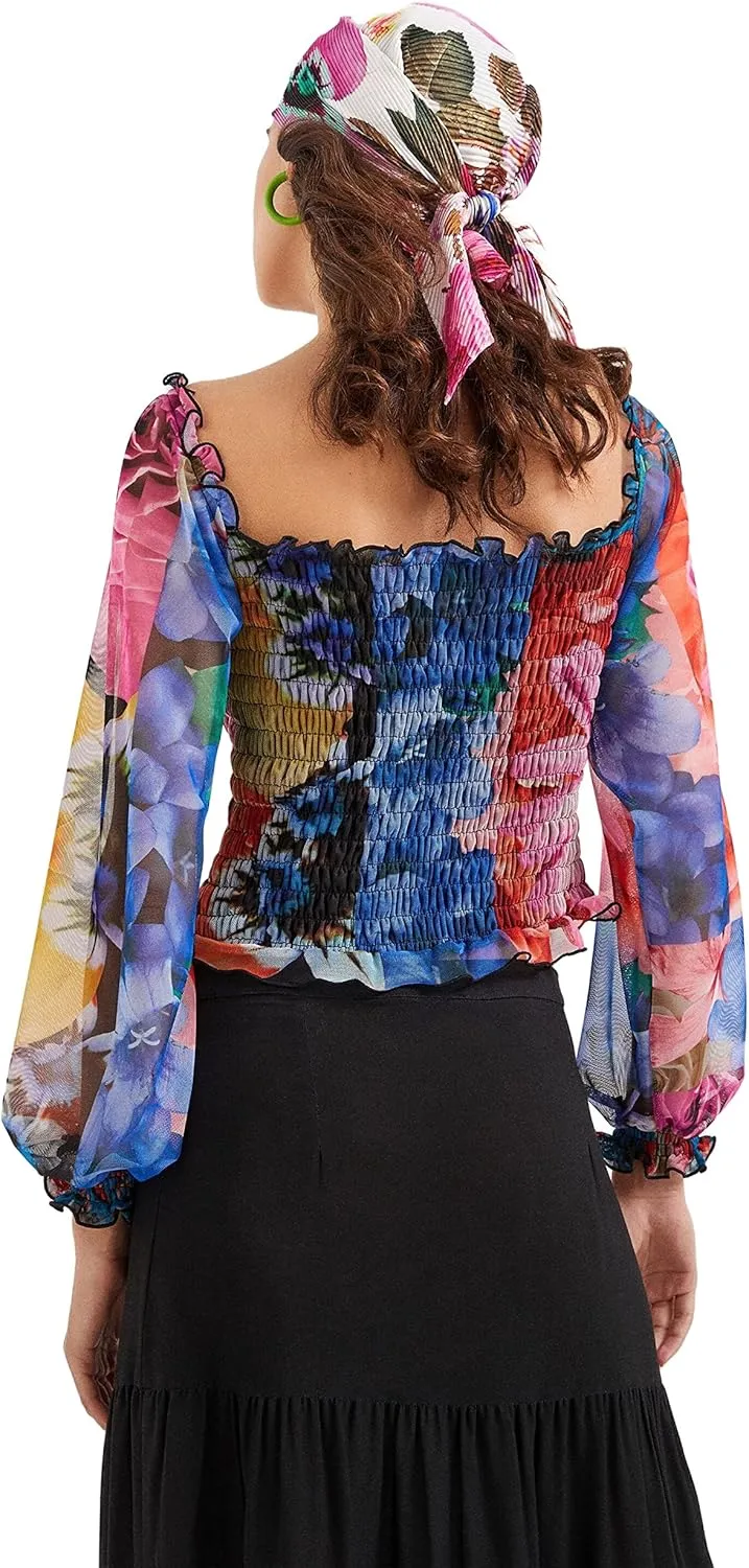 Desigual Damen Tüllshirt „TS Purple“ by M. Christian Lacroix - Mehrfarbig 22SWTK98 GR. XS