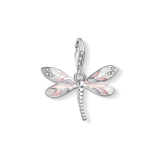 Thomas, Sabo, Anhänger, Charm-Club, Libelle, 925, Sterling, Silber, Kaltemail, Zirkonia, Pink, 1516-041-9, Zubehor