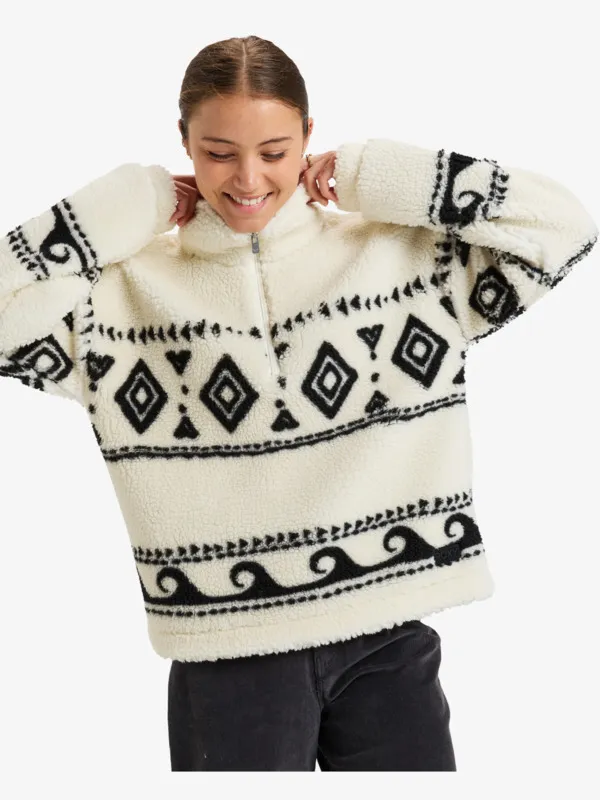 ROXY Treasure Soul - Polarfleece-Pulli mit Halbreißverschluss für Frauen GR. L