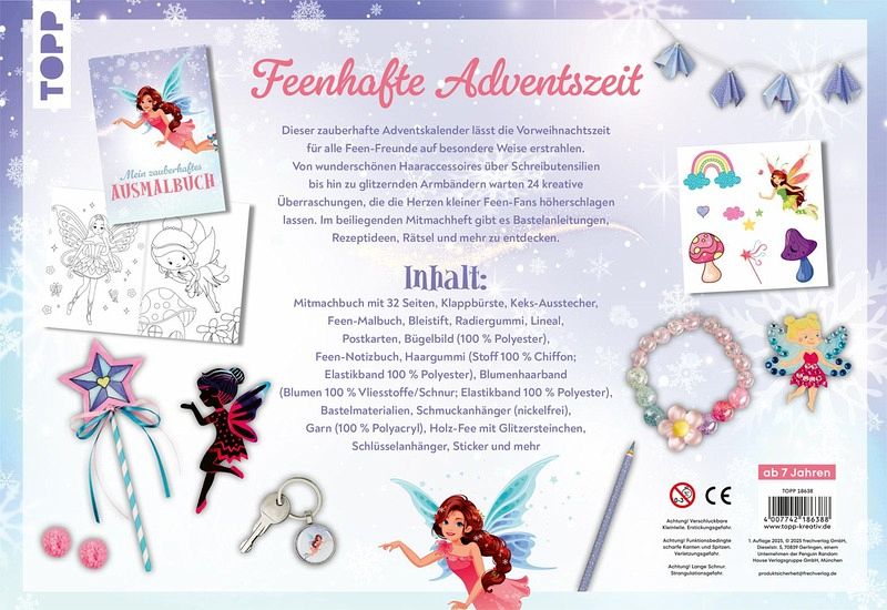 Zauberhaft. Feen-Adventskal. Werbung, Plakat, Person, Armreif, Schmuck