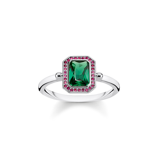 Thomas, Sabo, Ring, Mehrfarbig, Gr., 54, Tr2264-348-7, Zubehor, Schmuck, Edelstein, Smaragd, Tasse