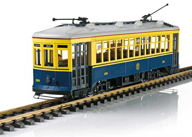 LGB L20384 Straßenbahn No. 130 San Francisco LGB, L20384, Straßenbahn, No., 130, San, Francisco, Person, Zug, Transport, Fahrzeug, Seilbahn