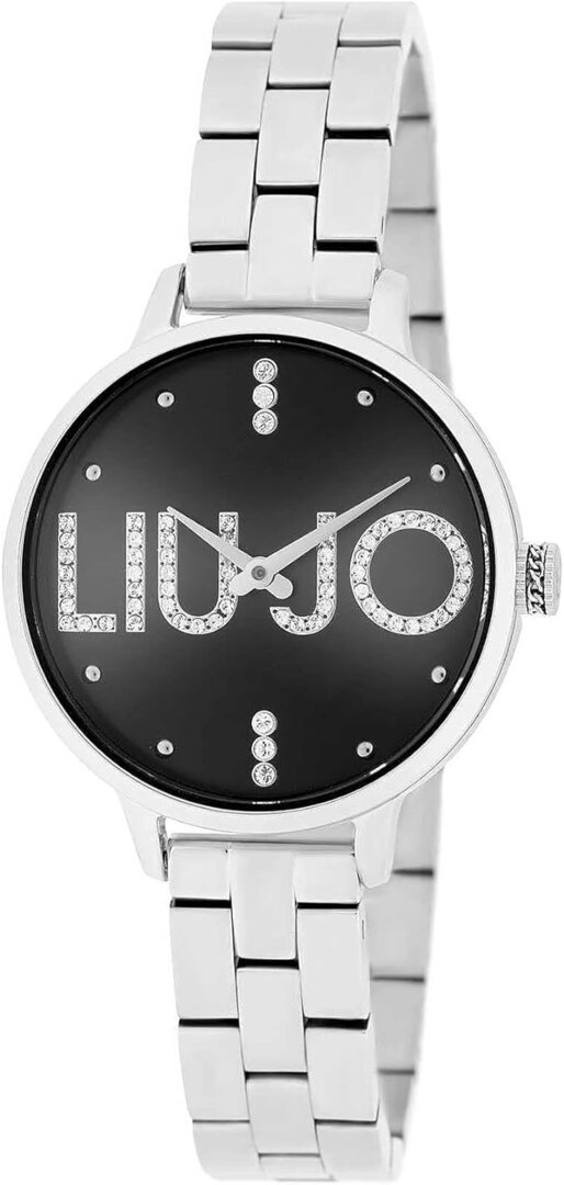 LIU, JO, Couple, Silber, Schwarz, TLJ2037, Armbanduhr, Arm, Körperteil, Person