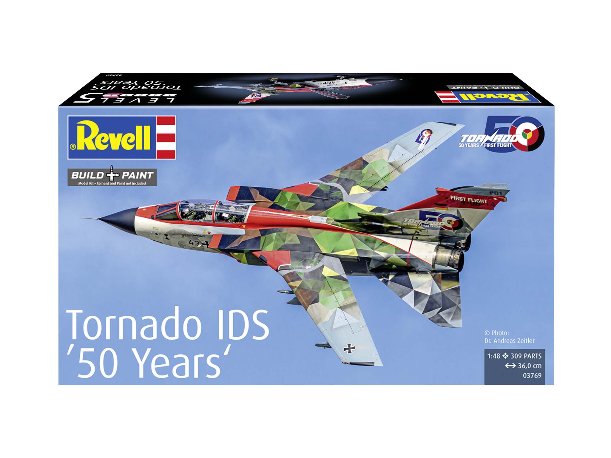 Revell 03769 Panavia Tornado IDS "50 Years" Jubiläumsmodell Flugzeug, Jet, Kampfflugzeug, Bomber