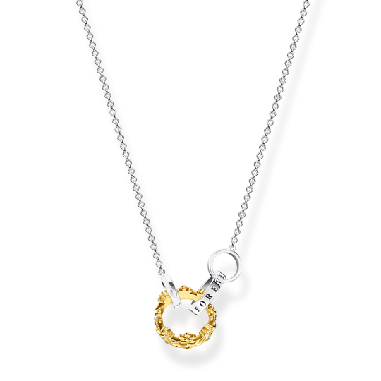 Thomas, Sabo, Kette, Sterling, Silver, Vergoldet, Geschwärzt, Zirkonia, Länge, 45, Cm, Ke1987-849-7, Zubehor, Schmuck, Halskette, Diamant, Edelstein