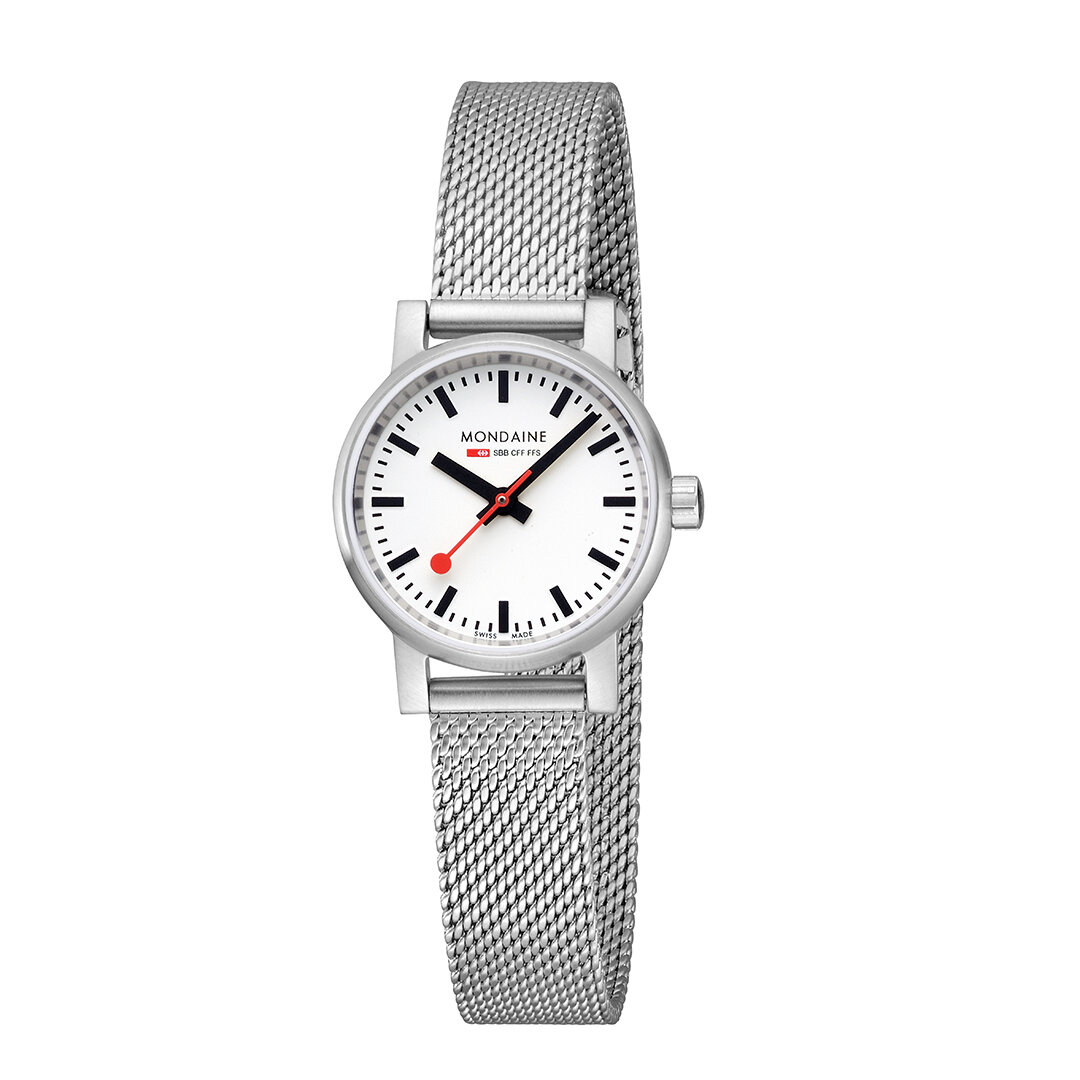 Mondaine evo2 316L Stainless steel Wiße MSE.26110.SM Armbanduhr, Arm, Körperteil, Person