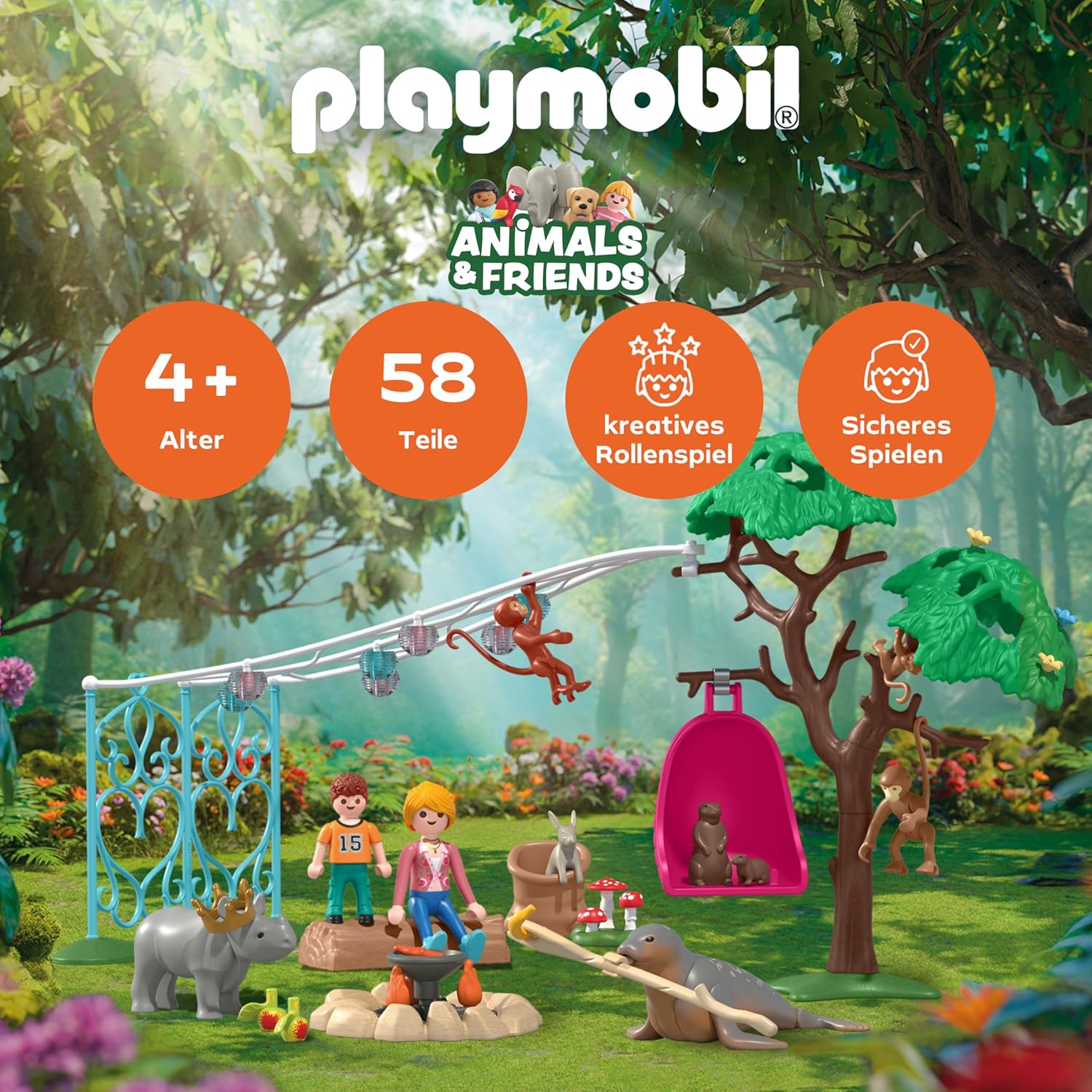PLAYMOBIL 71855 lustige geburtstagsparty Spielbereich, Gras, Draußen, Spielbereich im Freien, Werbung