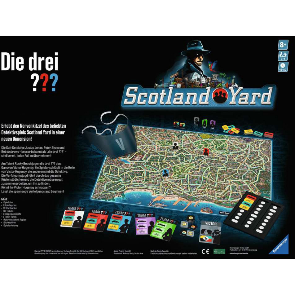 Ravensburger 24741 - Die drei ??? Scotland Yard - Der Spieleklassiker für 2 - 6 Personen ab 8 Jahren mit den Kult-Dete Person