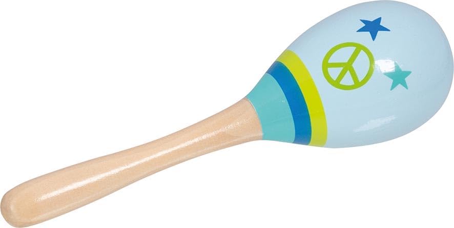 GOKI 61843 Maracas PeaceBuntes Rasselinstrument für Kinder ab 3 Jahren
