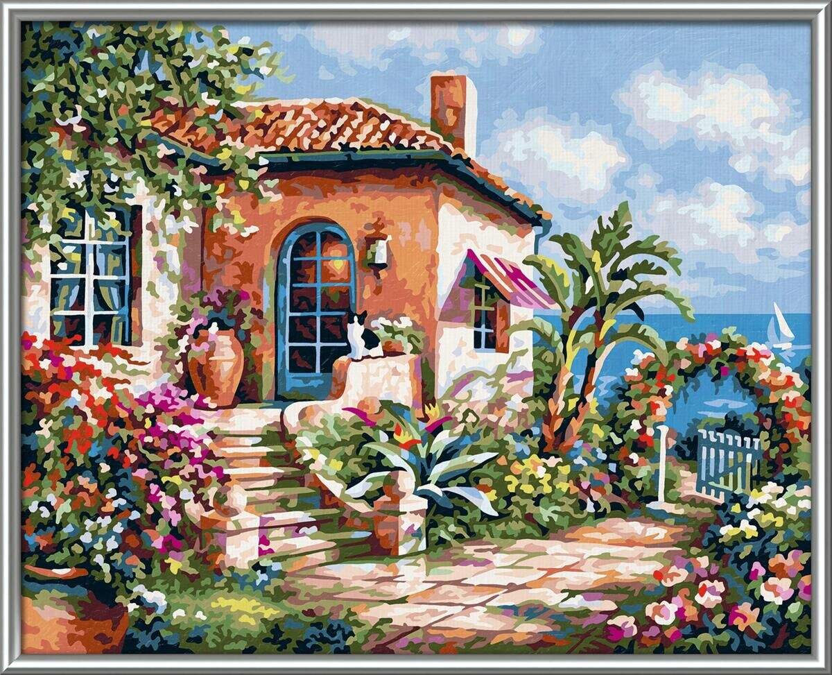 Hütte, Villa, Blumen-Arrangement, Garten, Blumenstrauß