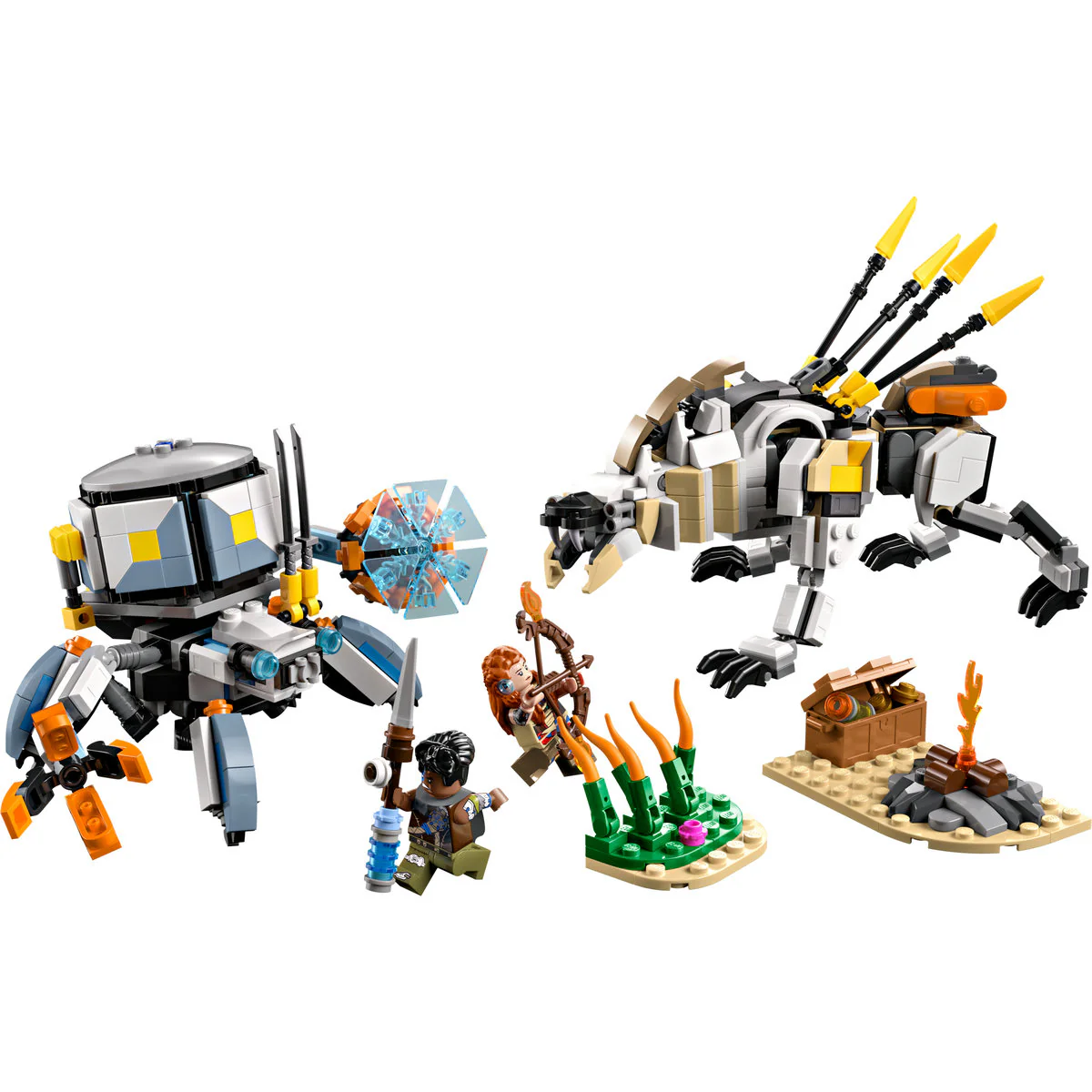LEGO® Horizon Aloy und Varl vs. Panzerwanderer und Sägezahn 77037