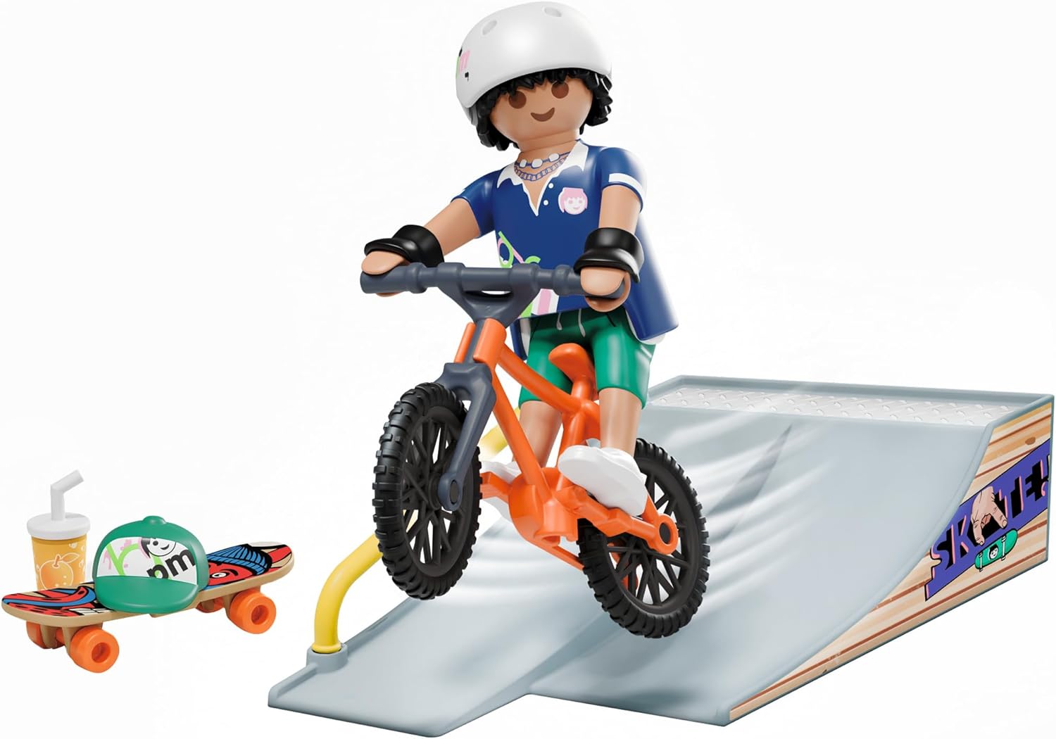 PLAYMOBIL 71798 Skateboard mit Rampe Action-Set für Kinder