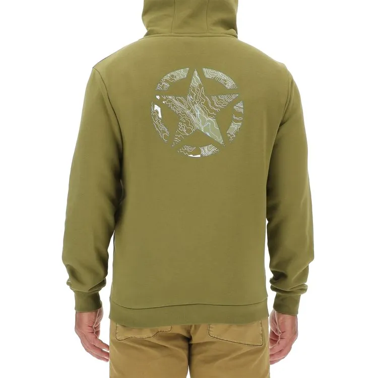 JEEP Herren Kapuzenjacke O103180GN - Grüne Sweatjacke mit Jeep-Star-Print und Reißverschluss GR. XXL