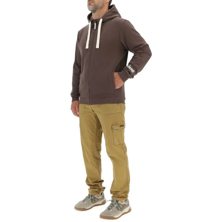 JEEP Herren Kapuzenjacke O103180TK - Türkise Sweatjacke mit Jeep-Star-Print und Reißverschluss GR. XXL