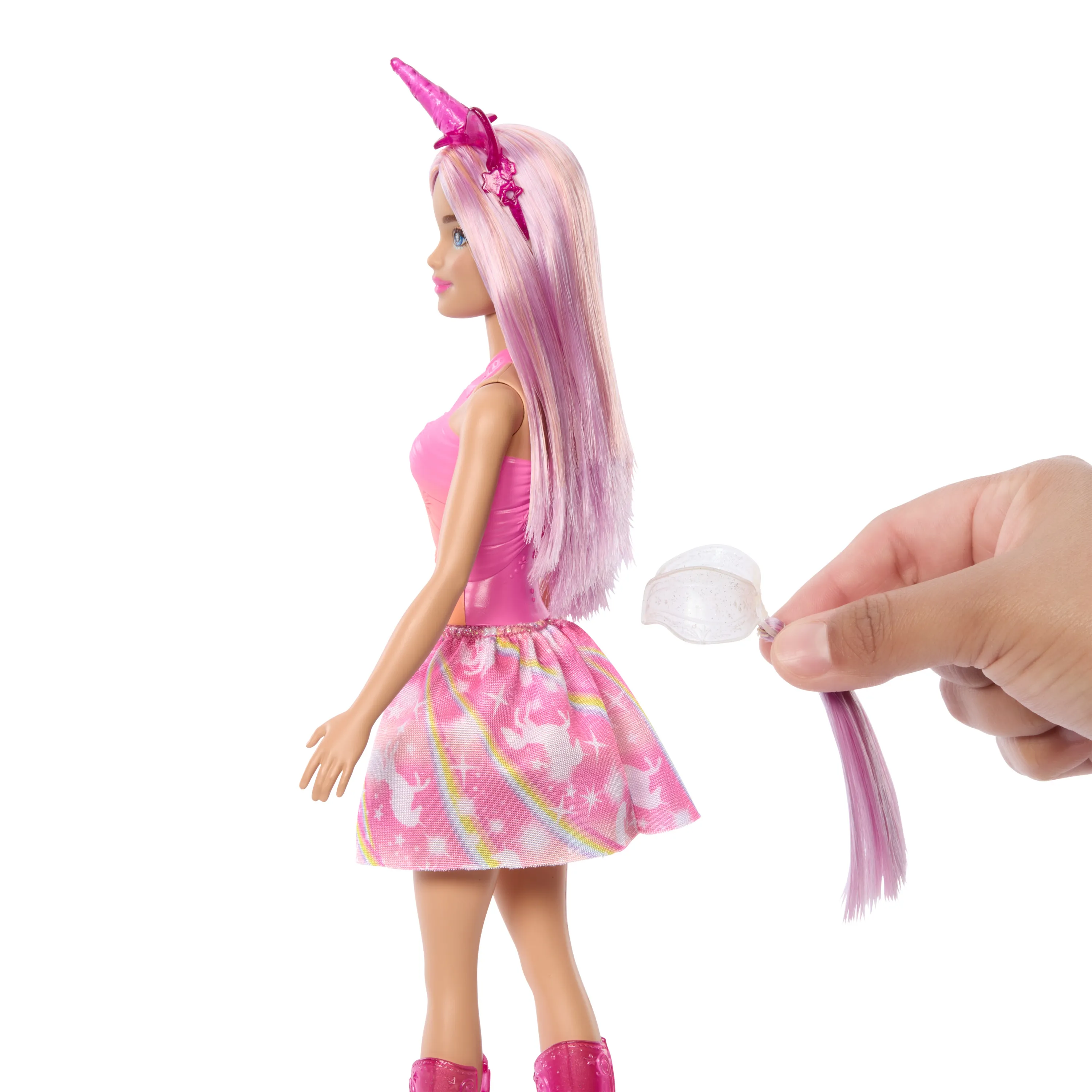 Barbie® Einhorn Puppe - Bunte Fantasiehaare, Farbverlauf-Outfit & Magische Accessoires, HRR13