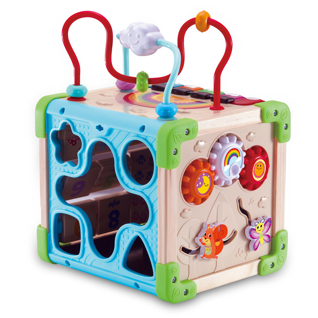 VTech Interaktiver Holz-Spielwürfel (80-617104) Spielzeug, Maschine, Rad