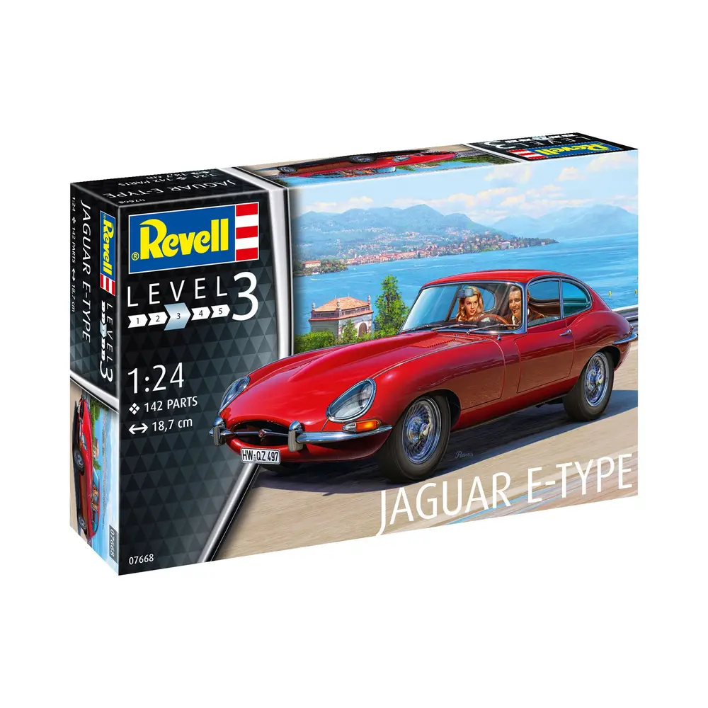 Revell 07668 Jaguar E-Type (Coupé) – Sportwagenklassiker Modell 1:24