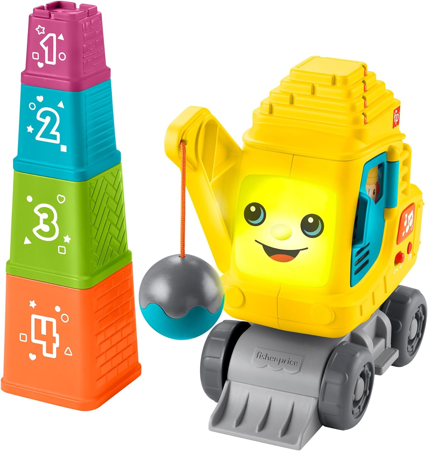 Fisher-Price Count & Stack Kran Interaktives Lernspielzeug für Babys HXF48 Fisher-Price, Count, &, Stack, Kran, Interaktives, Lernspielzeug, für, Babys, HXF48
