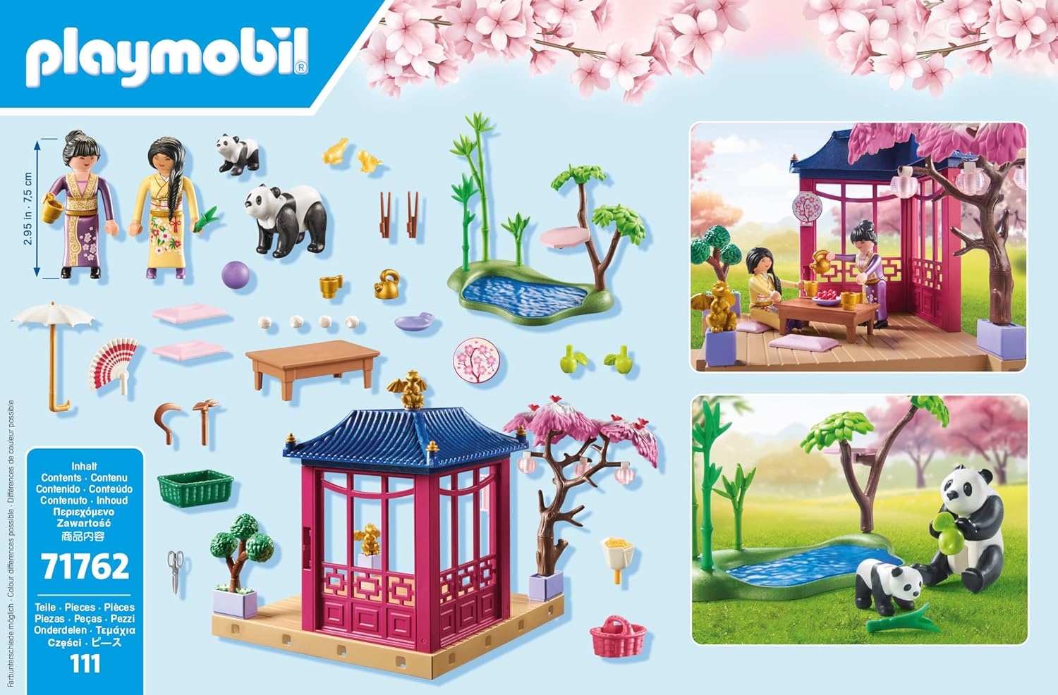 PLAYMOBIL 71762 - My Life: Asiatischer Garten mit Pandafütterung & Teezeremonie Spielbereich, Draußen, Person, Spielbereich im Freien, Bär
