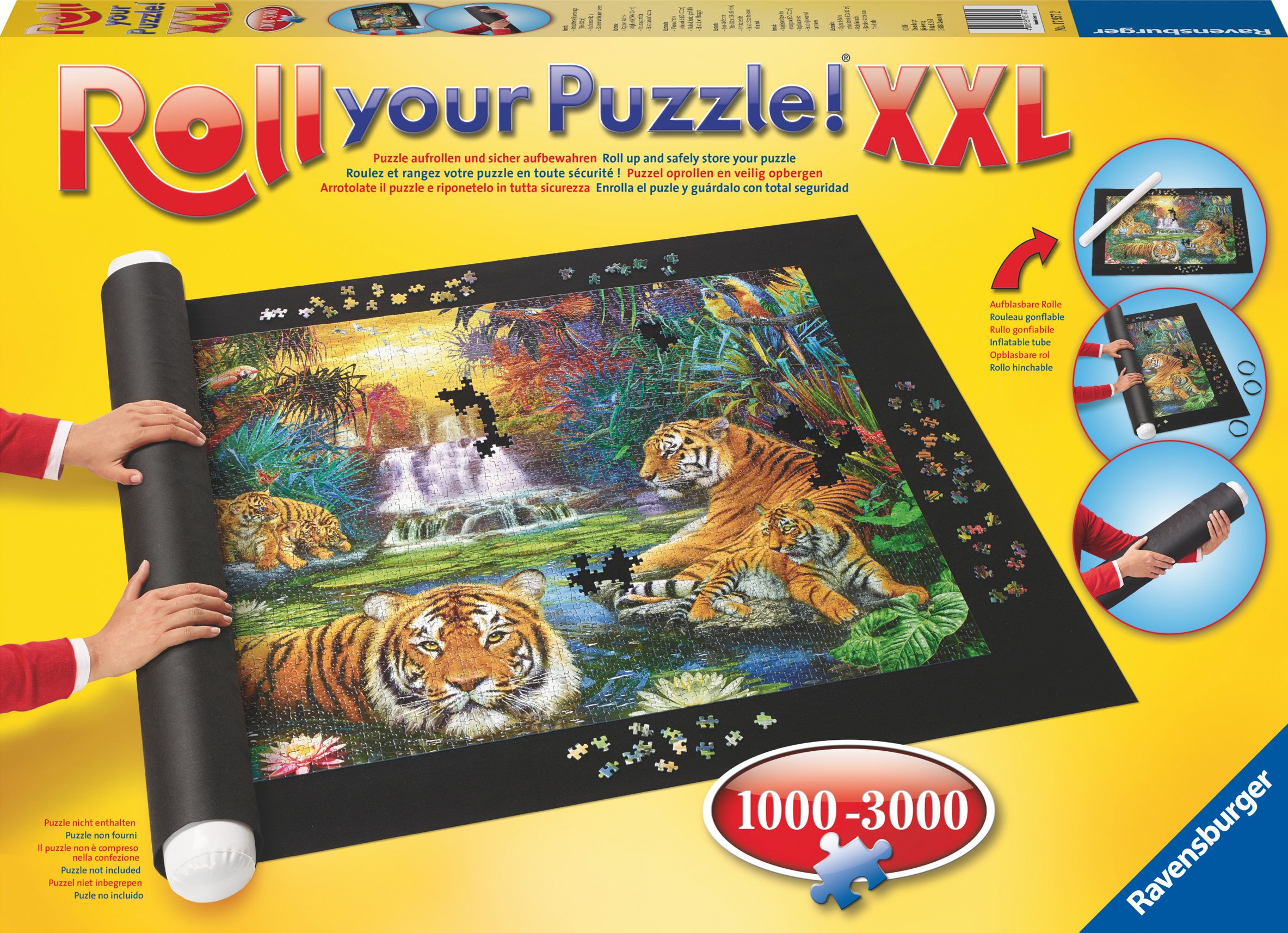 Ravensburger 17957 Roll your Puzzle XXL Tier, Säugetier, Tiger, Tierwelt, Person