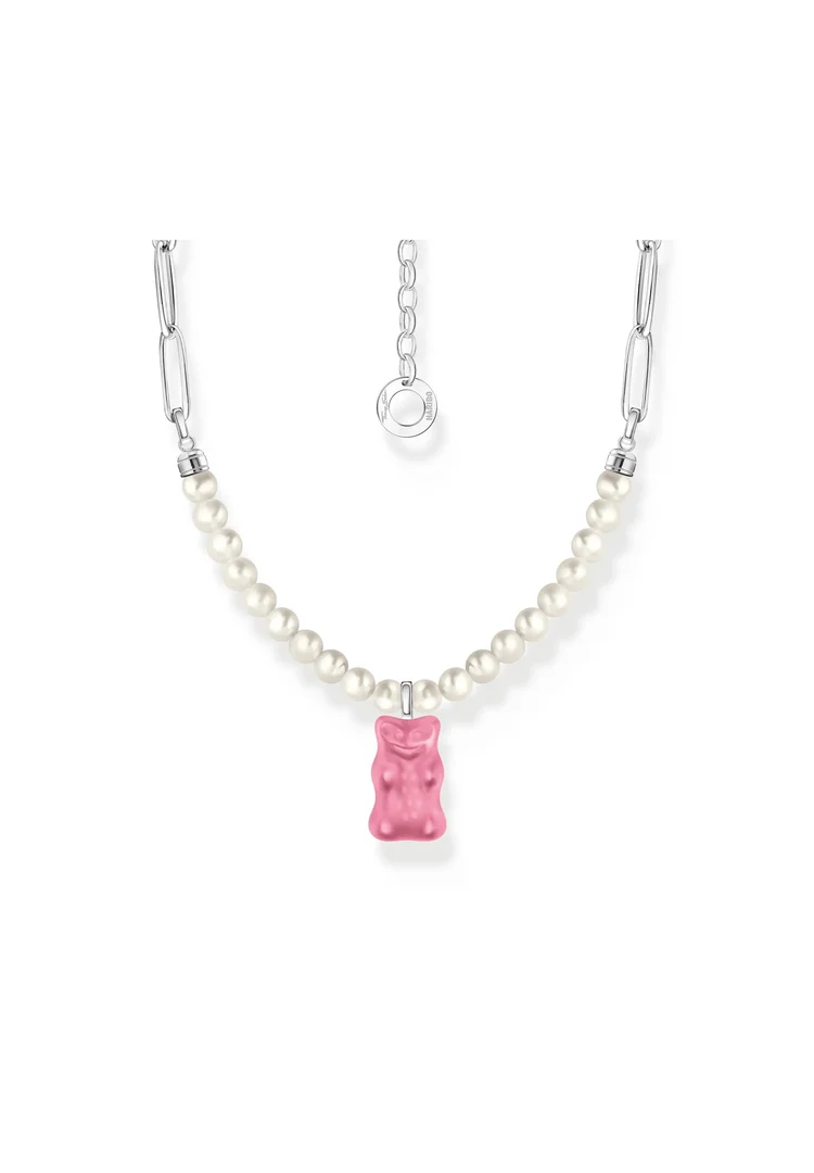 Thomas Sabo Kette Haribo Mit Goldbär Länge 45 Cm Perlen Pink Silber KE2207-082-9-L45V