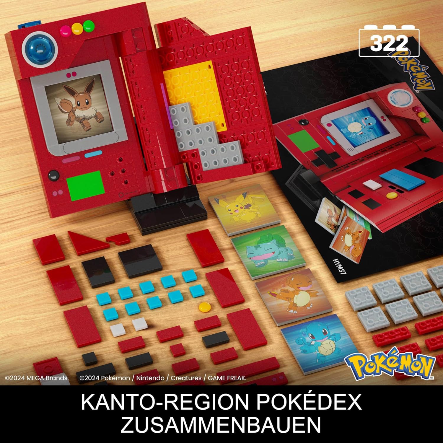 MEGA Pokémon Kanto Pokédex mit Licht & Wackelbildkarten (HYM37)