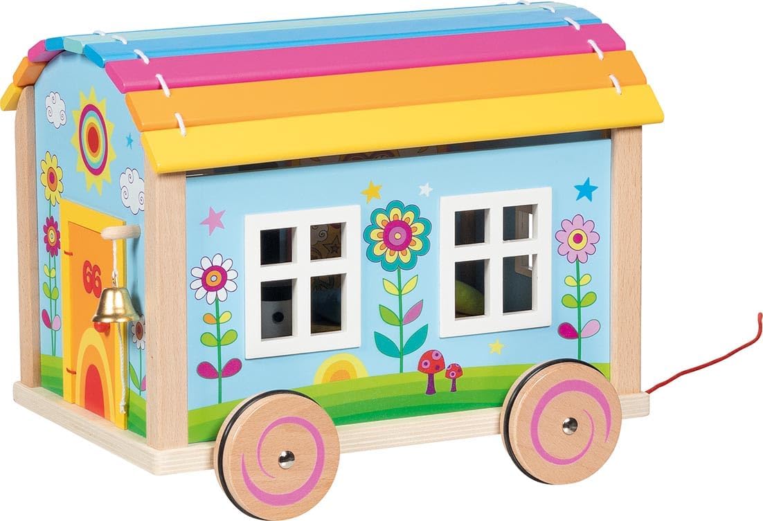 GOKI 51440 Wohnwagen Spirit - 12-teiliges Spielset aus Holz & Textil