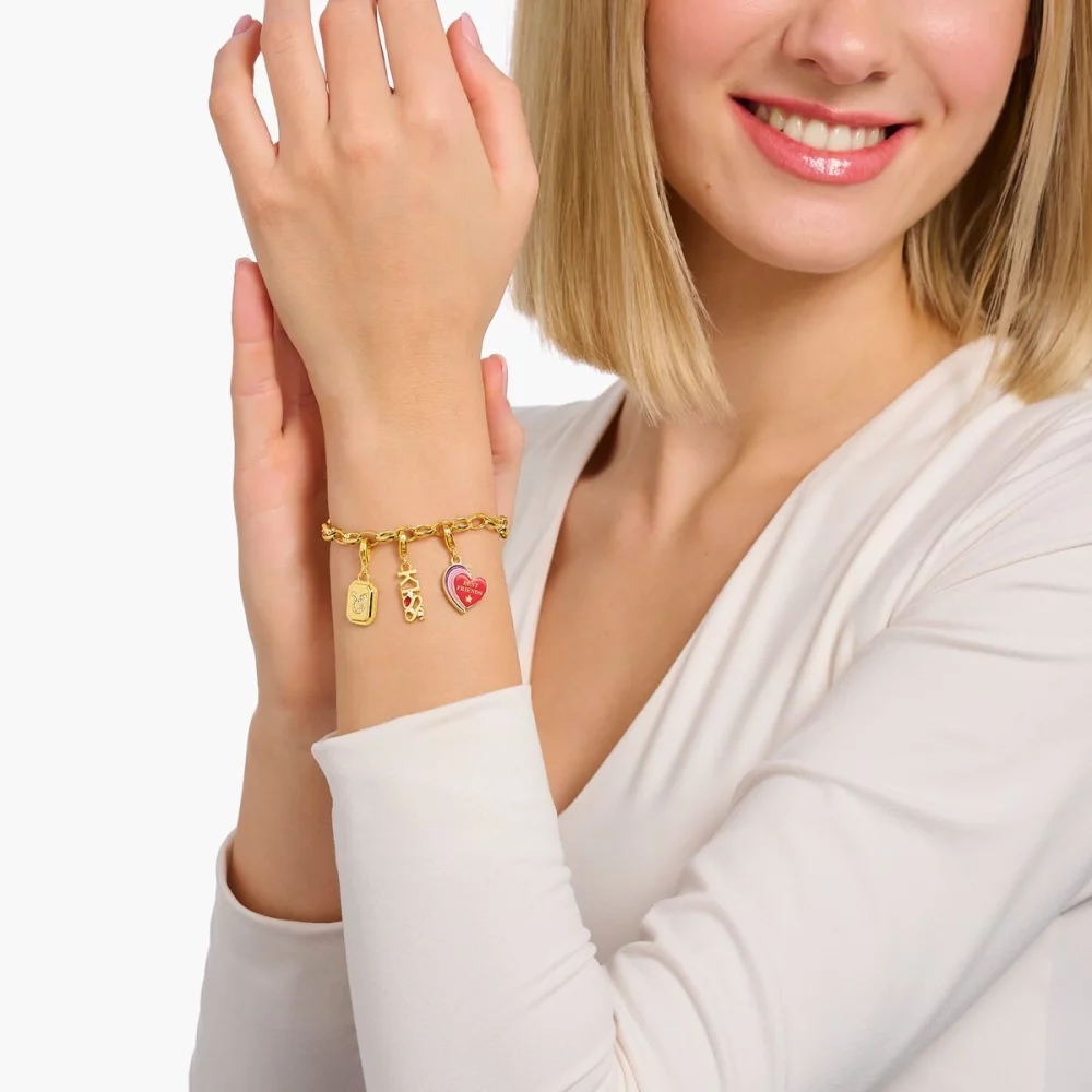 Thomas Sabo Anhänger Charm-Club Mit Steine Kiss Gold 2067-565-10