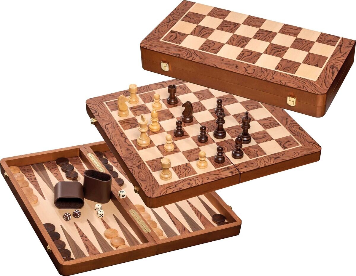 Philos Schach-Backgammon-Dame-Set, Feldgröße 50 mm Schach, Spiel