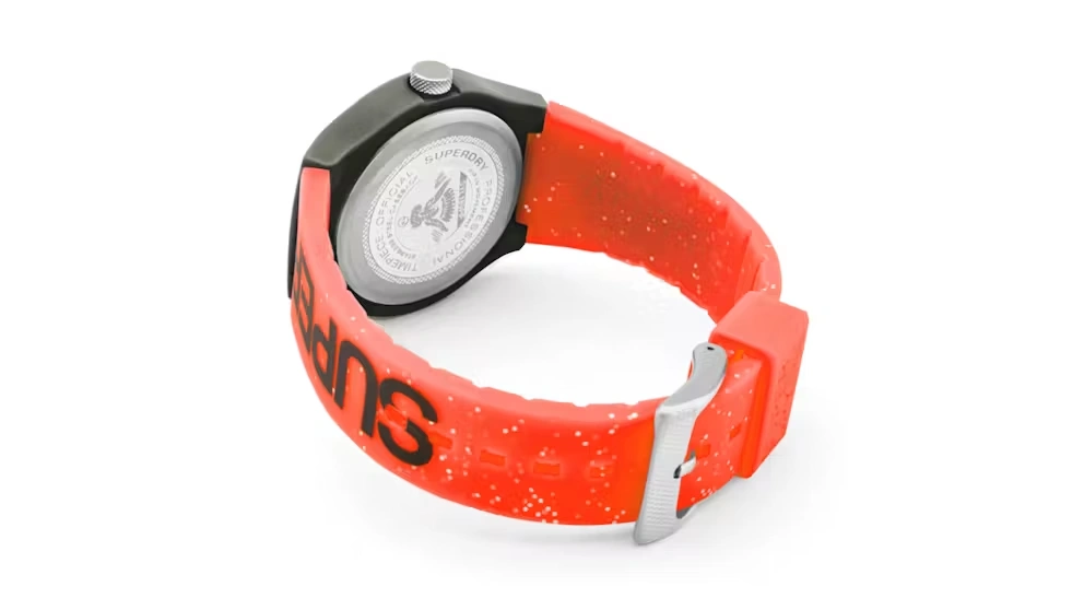 Superdry Urban Collection - Damen-Analoguhr, 38 mm, Orange/Grau